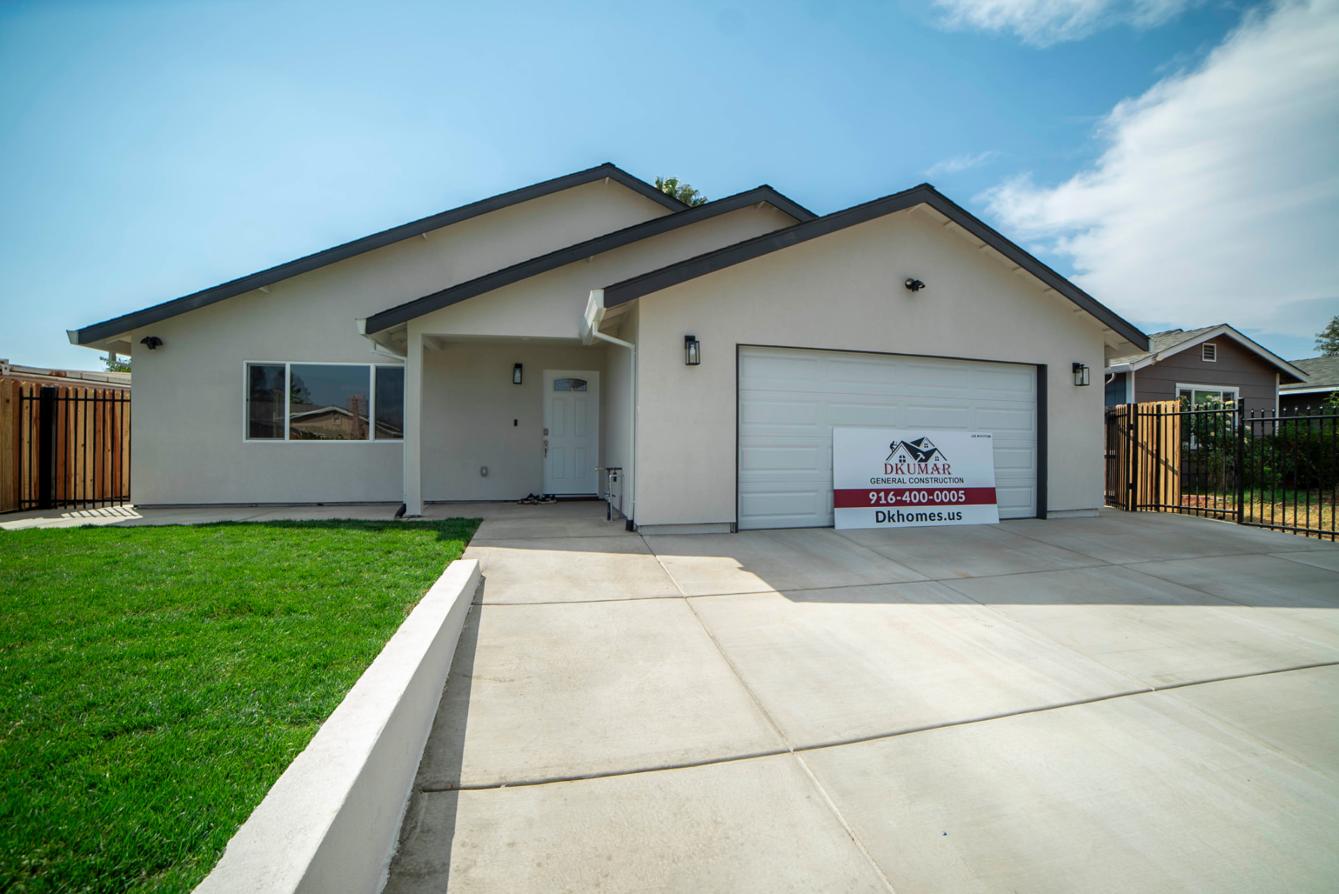 A completed DK Homes exterior in Elk Grove