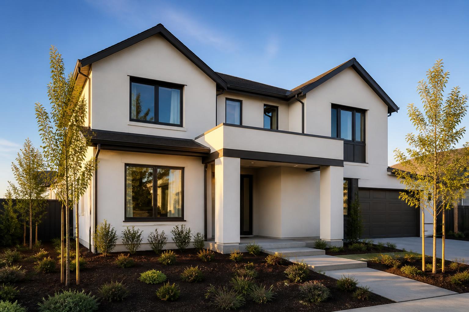 Newly built custom home exterior