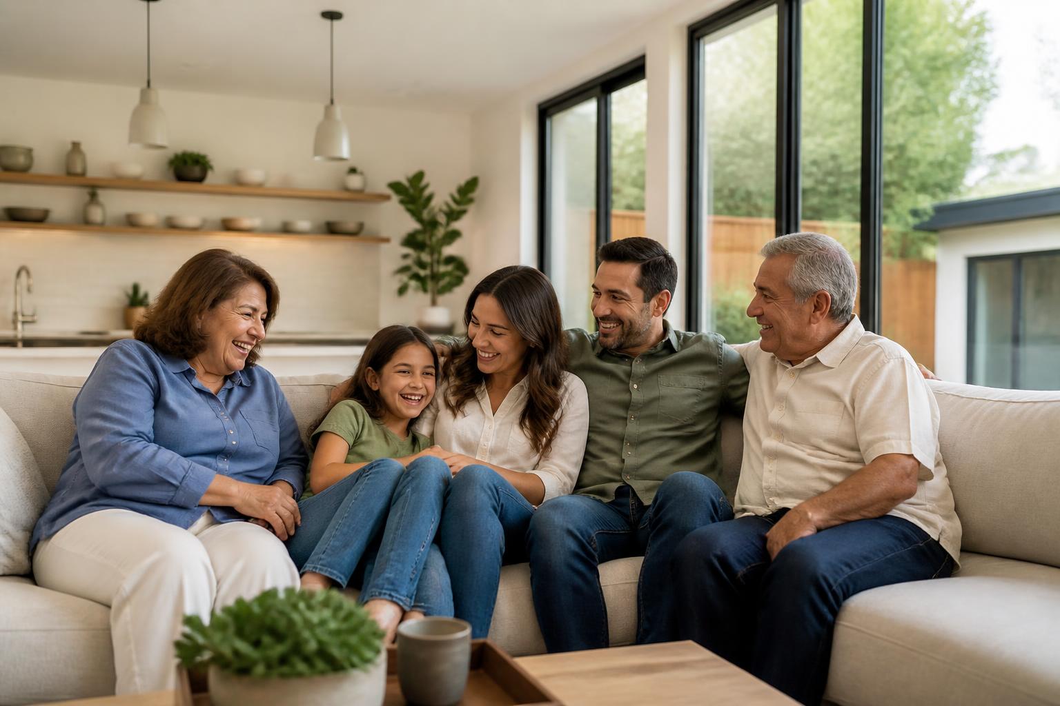 Family together in a finished ADU living space